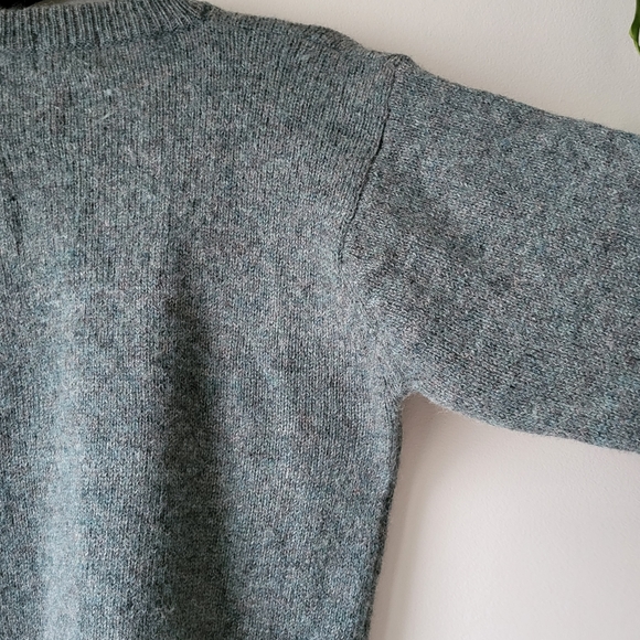 Vintage Mark Astor green grey V-neck wool blend knit pull over sweater size M - Picture 9 of 11